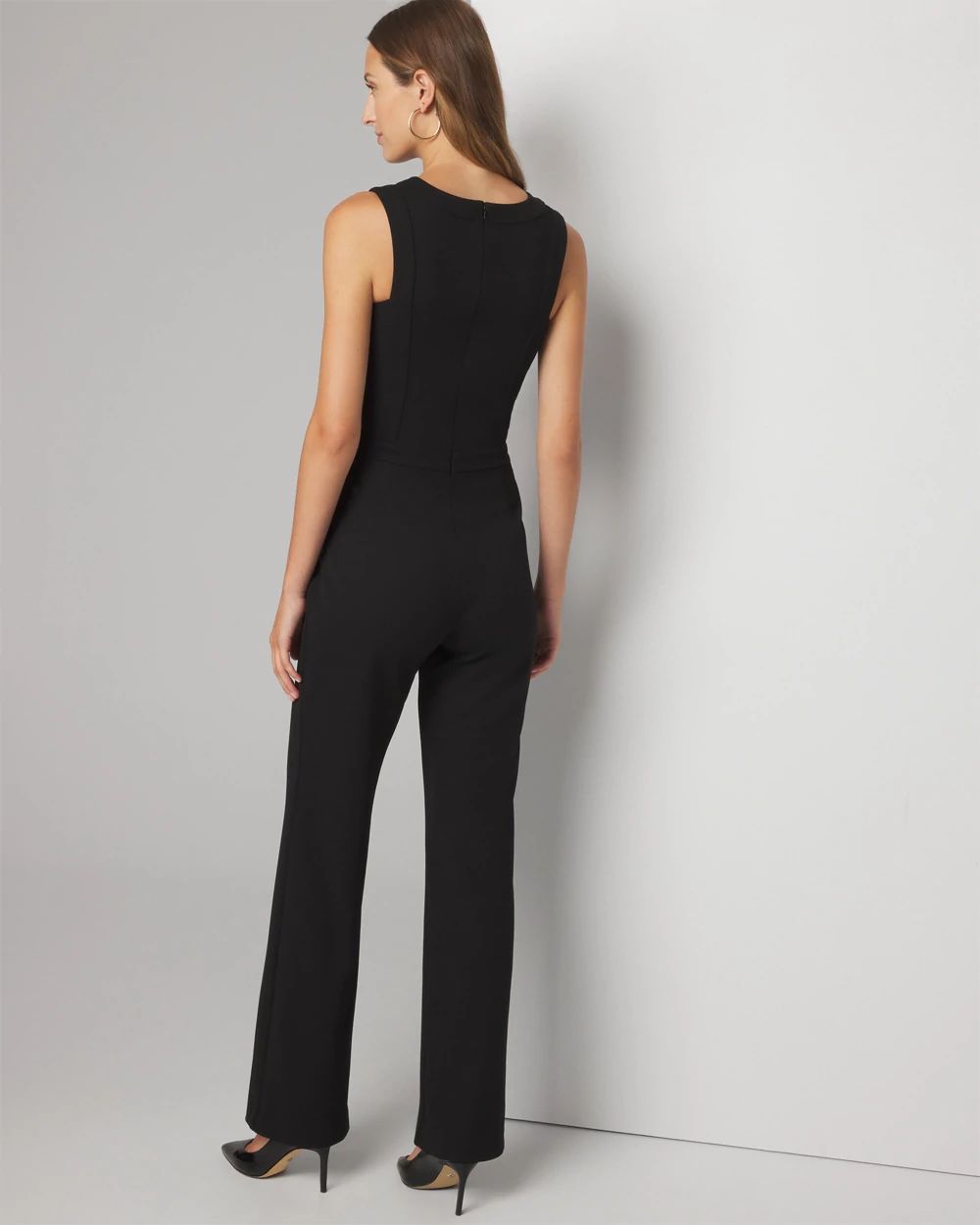 Petite Sleeveless Square Neck Crepe Jumpsuit | White House